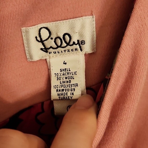 Lilly Pulitzer Pink Sheath Dress w/ Scallop Detail & Belt Size 4 - Picture 7 of 10